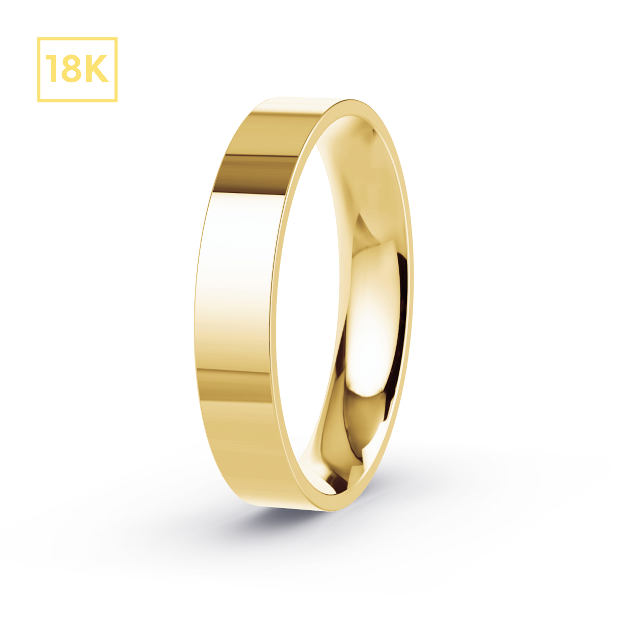 4mm 18K Gold Flat Court Band