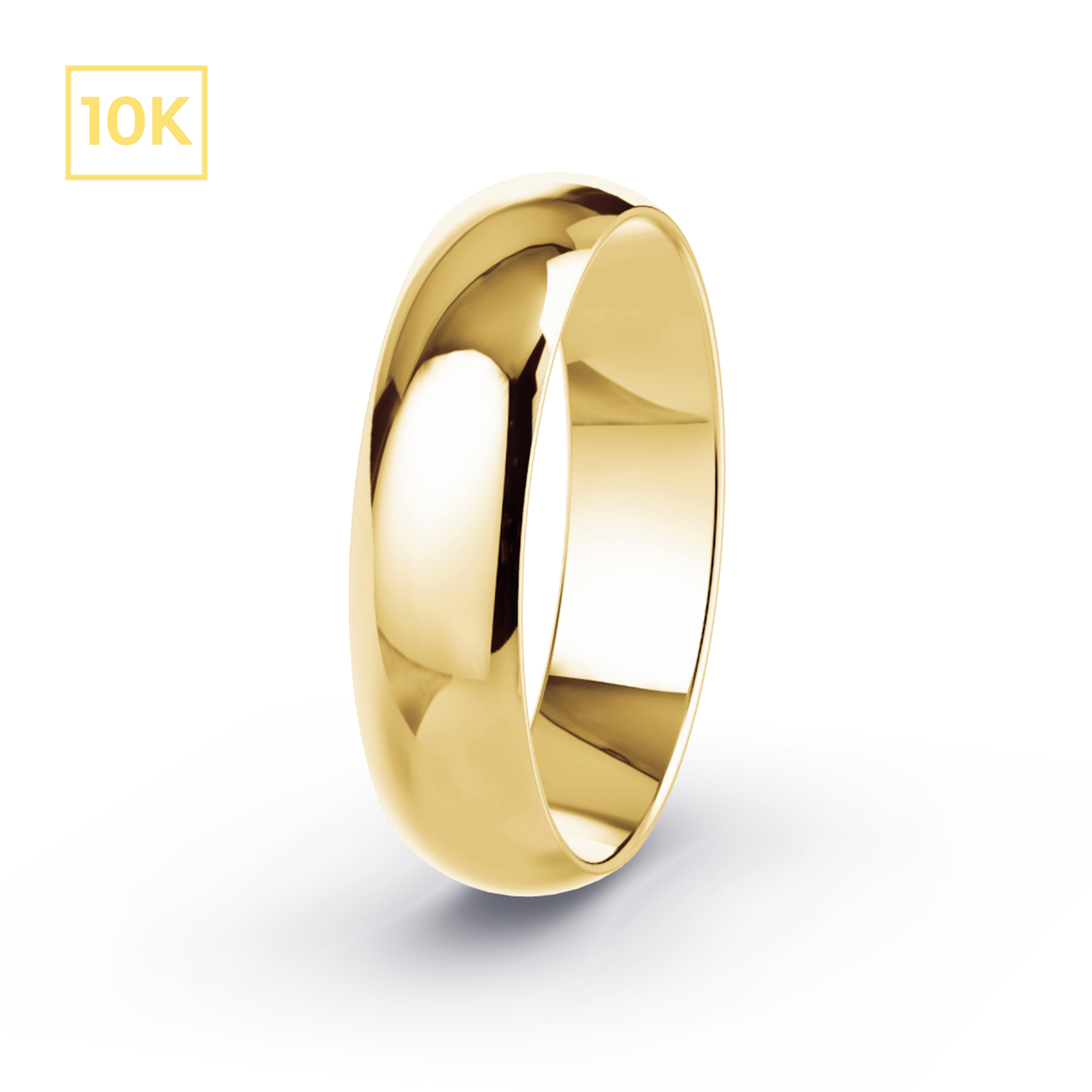 5mm 10K Gold D-Shaped Band