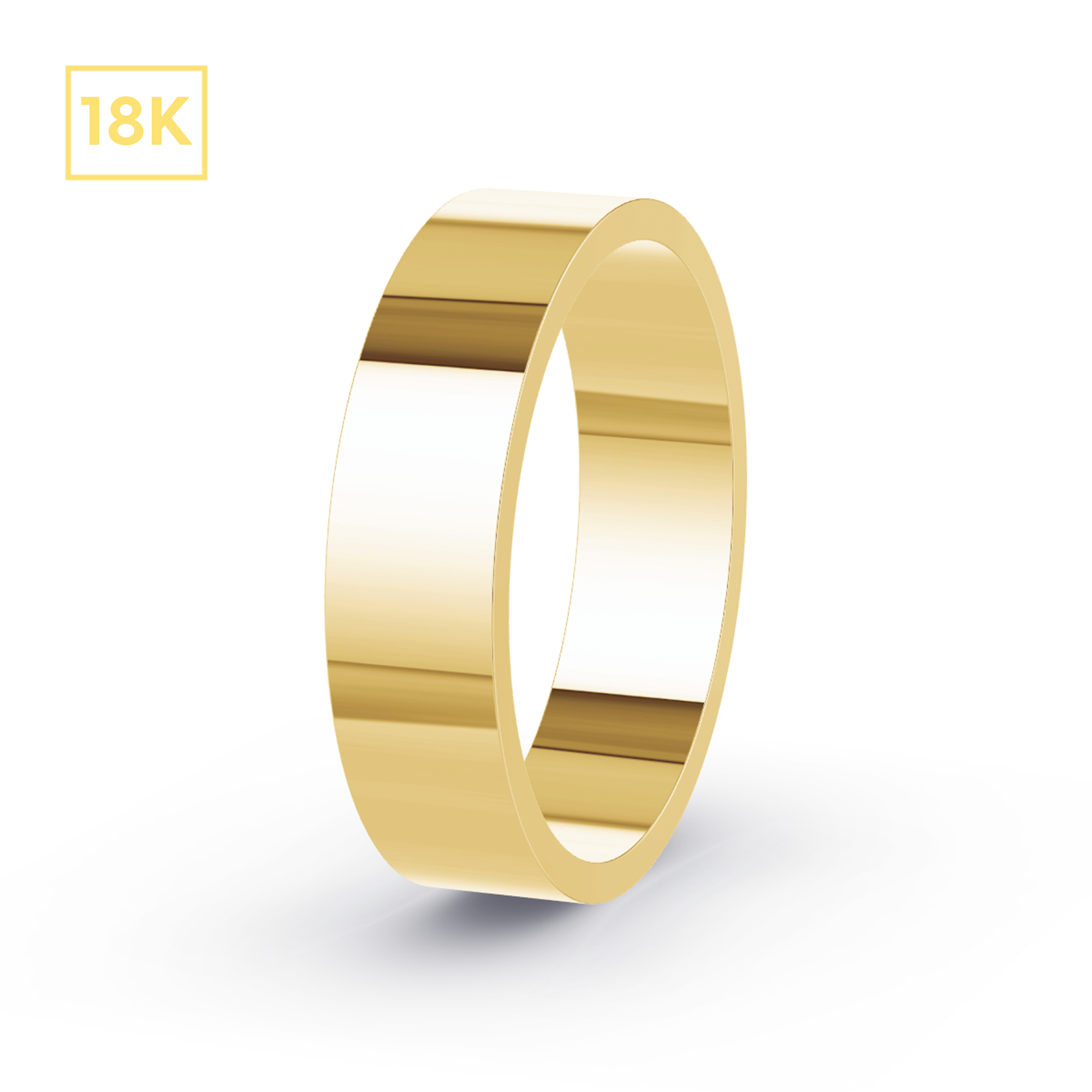 5mm 18K Gold Flat Band