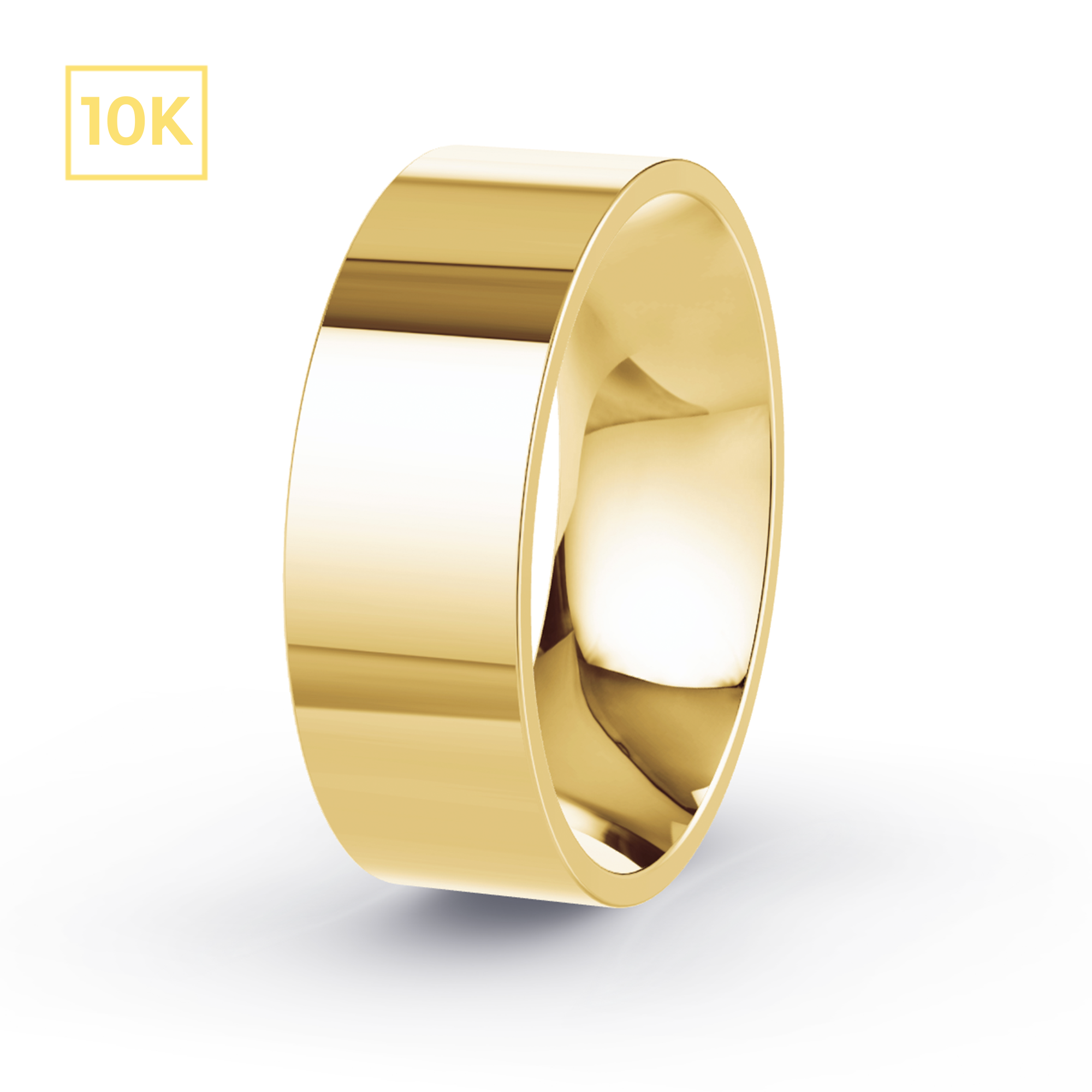 7mm 10K Gold Flat Court Band