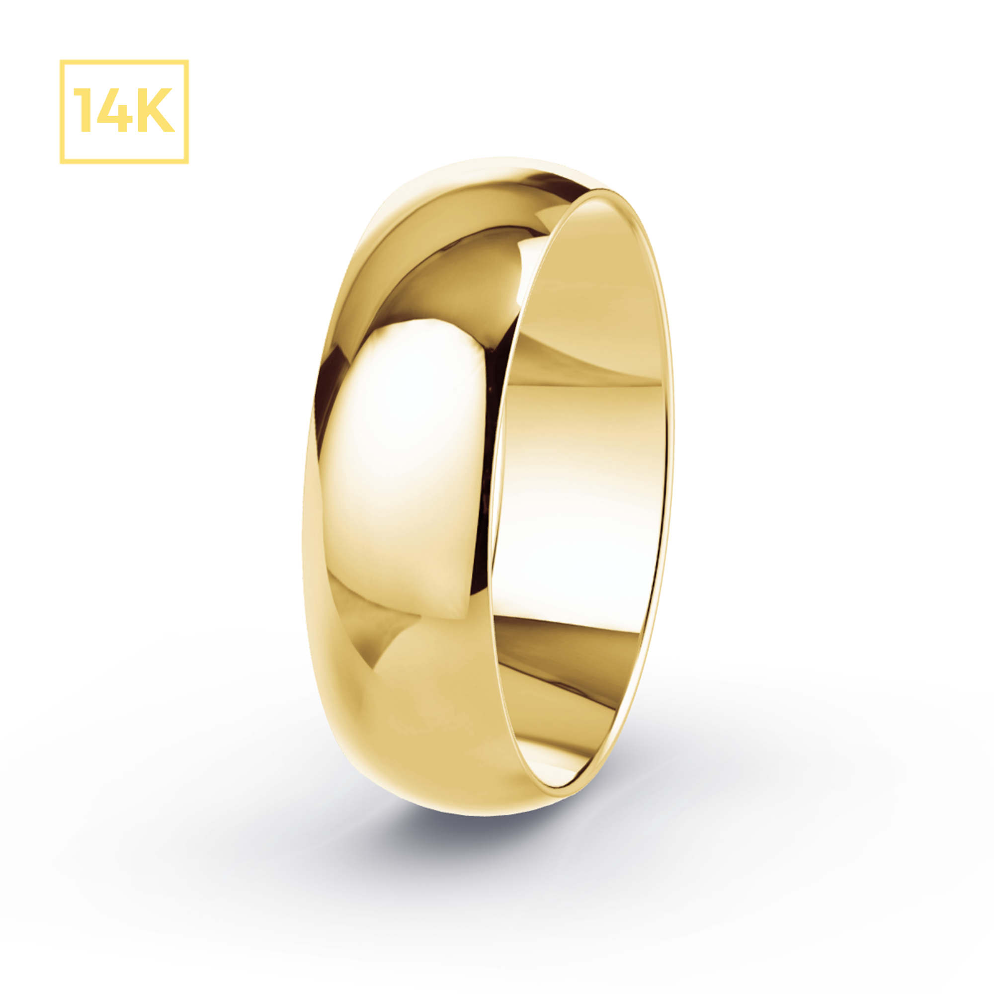 6mm 14K Gold D-Shaped Band