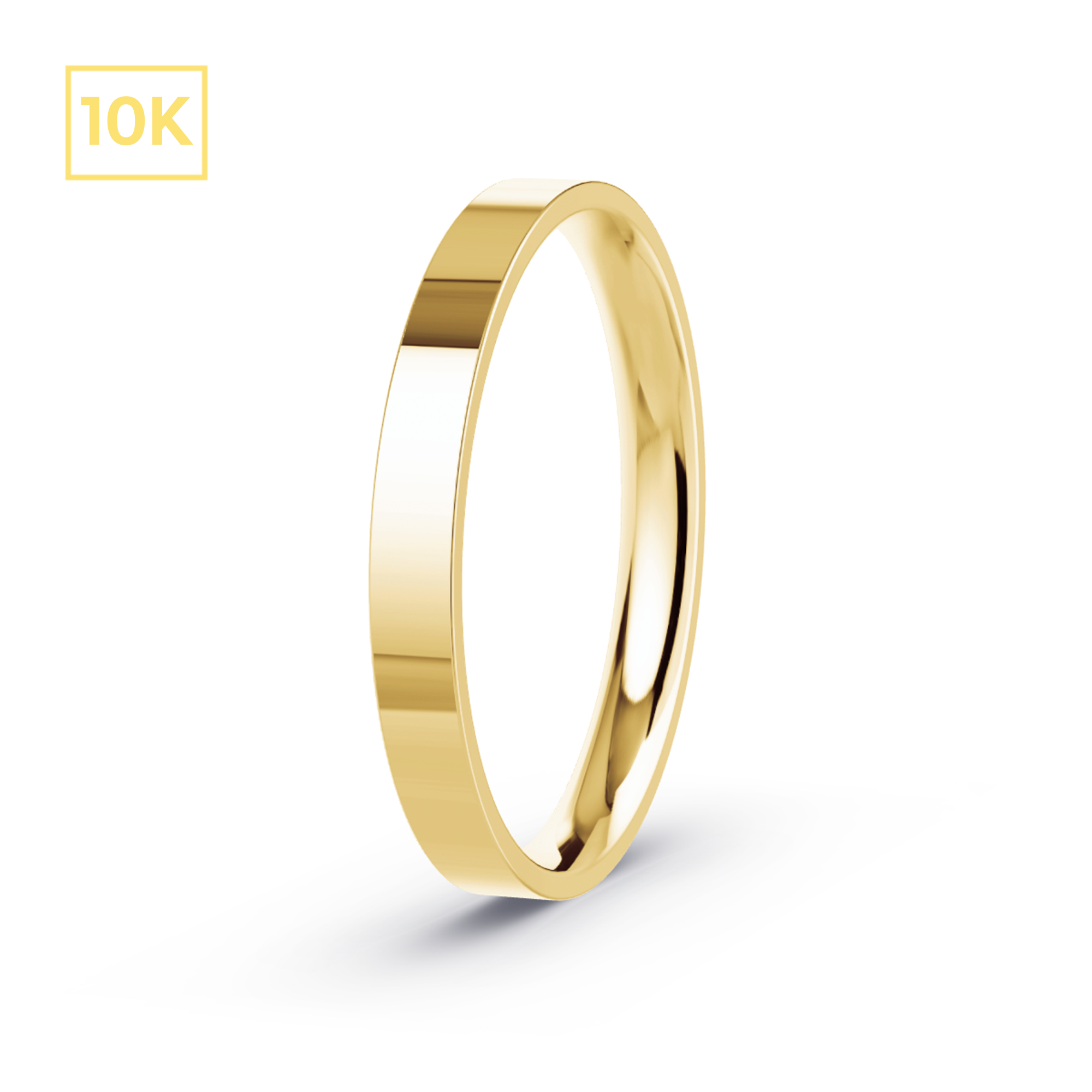 2.5mm 10K Gold Flat Court Band