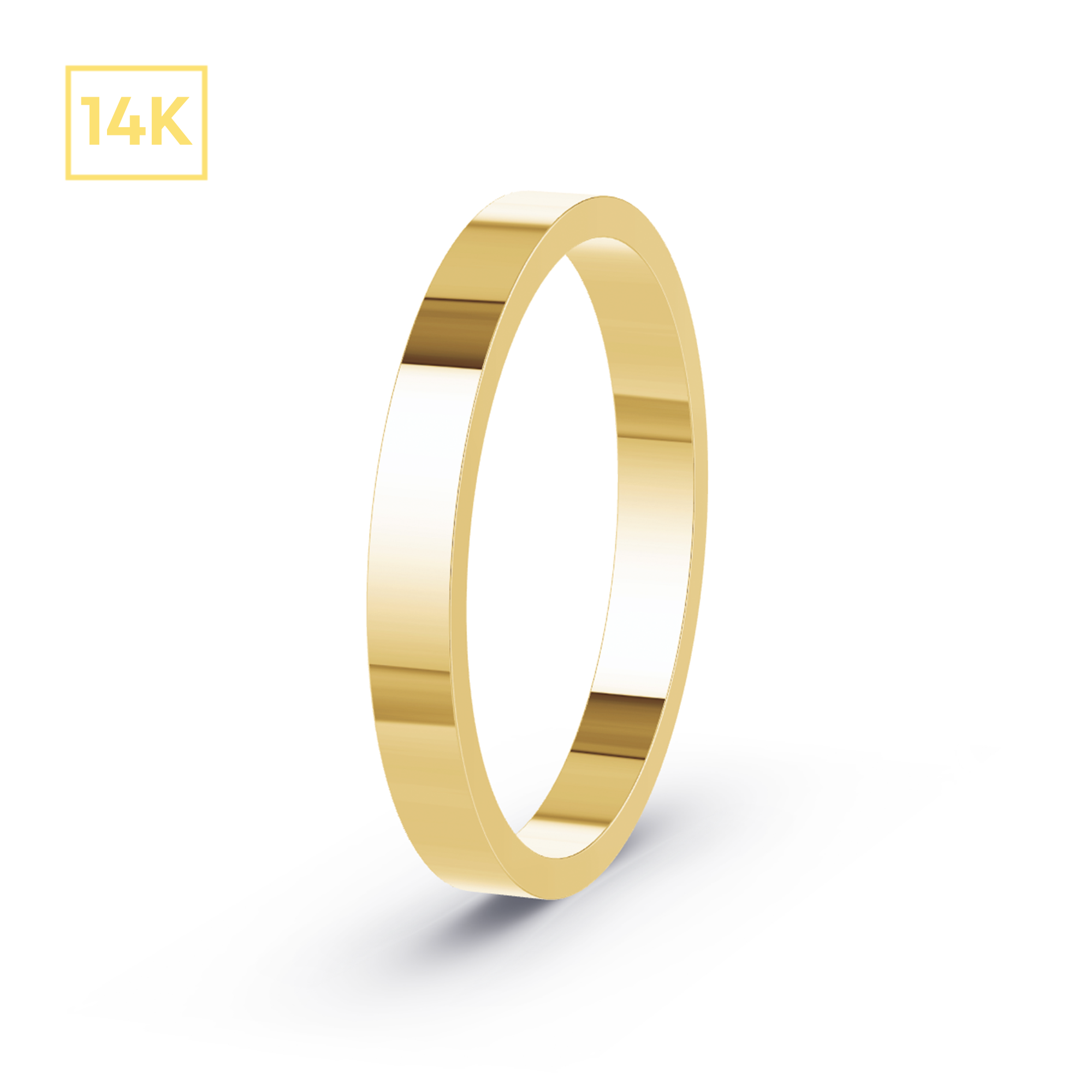 2.5mm 14K Gold Flat Band